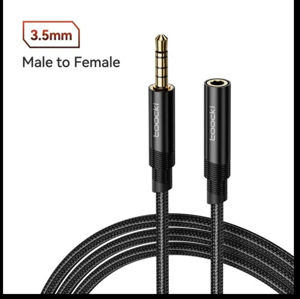 Кабель перехідник подовжувач Toocki AUX minijack 3.5 мм   довжина 2 м Киев - изображение 1
