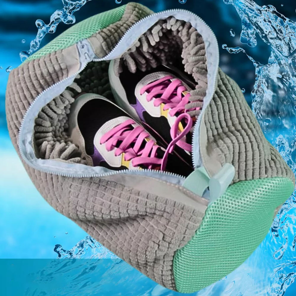 Мішок для прання взуття в пральній машині 39х19см, Сіро-зелений / Сітка для кросівок / Сумка для прання делікатних тканин Київ - фото 7