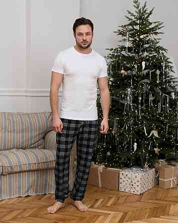 Чоловічі піжамні штани — бордово-синя карта Tom John 2006Ш L Київ