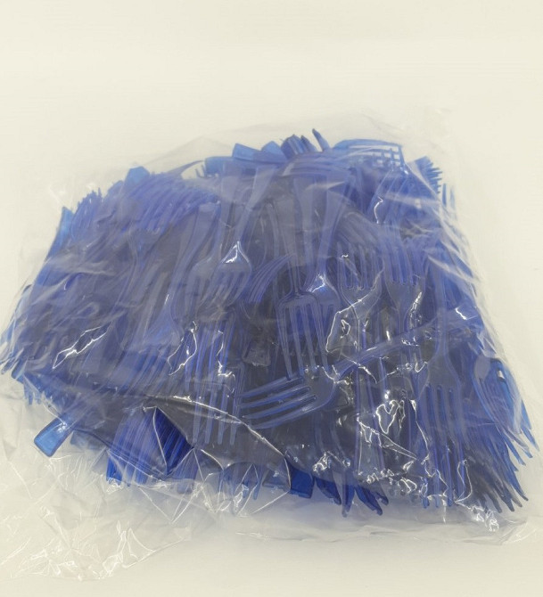 Вилка одноразова пластикова для фруктів Юніта Синя (250 шт) Харків - фото 2