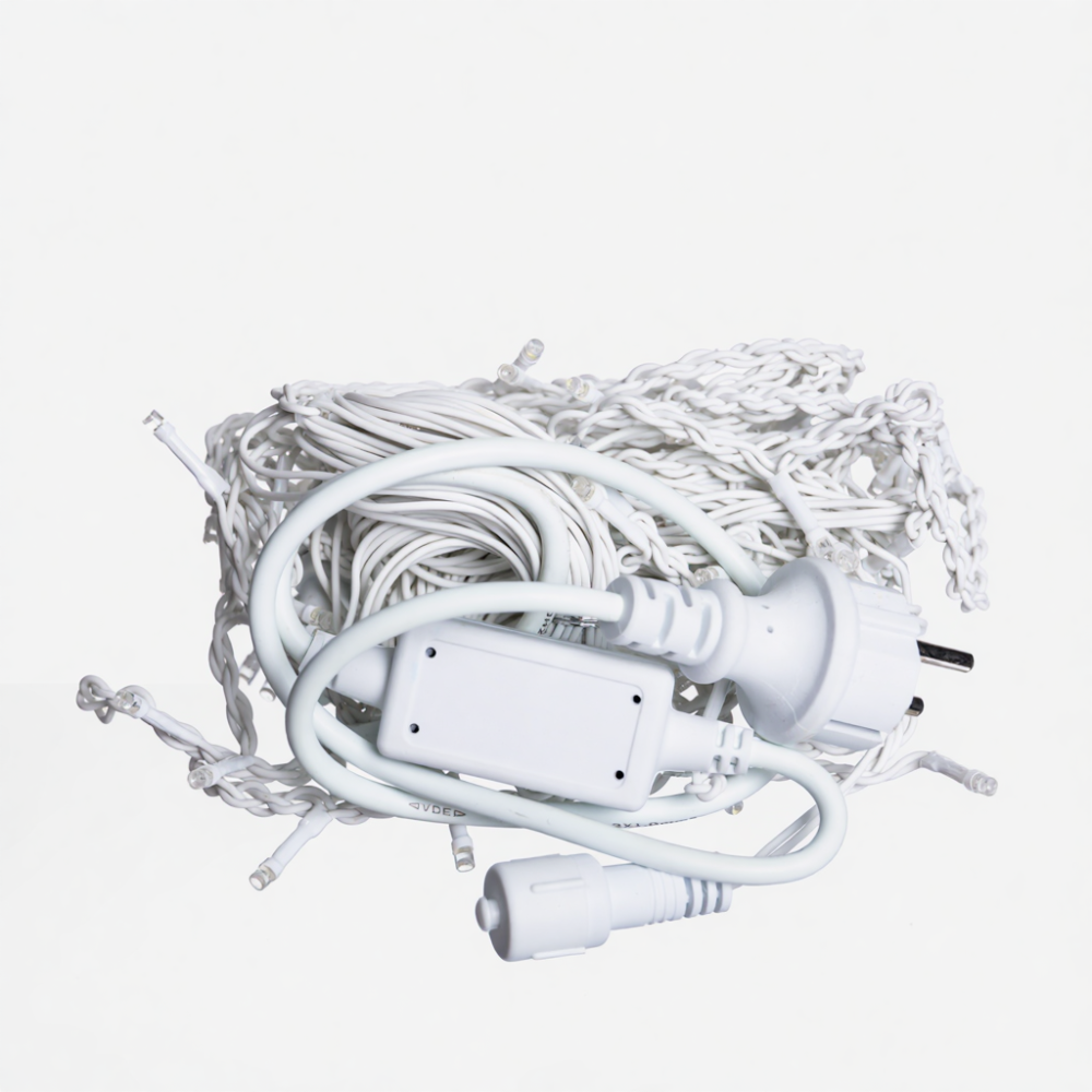 Новорічна гірлянда вулична Бахрома 6 м 105 LED білий провід Синій 6МWBL Коломия - фото 5