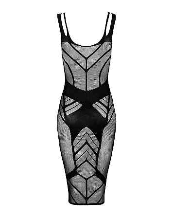 Полупрозрачное платье миди Obsessive D609 dress S/M/L, black Sex Aura Киев