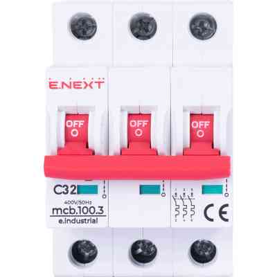 Автоматичний вимикач E.NEXT 3-п e.industrial.mcb. 32А C ( 10кА) (i0180024) Вінниця