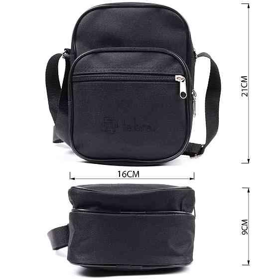 Мужская компактная сумка на плечо из качественного полиэстера FABRA 22578 Черный Киев