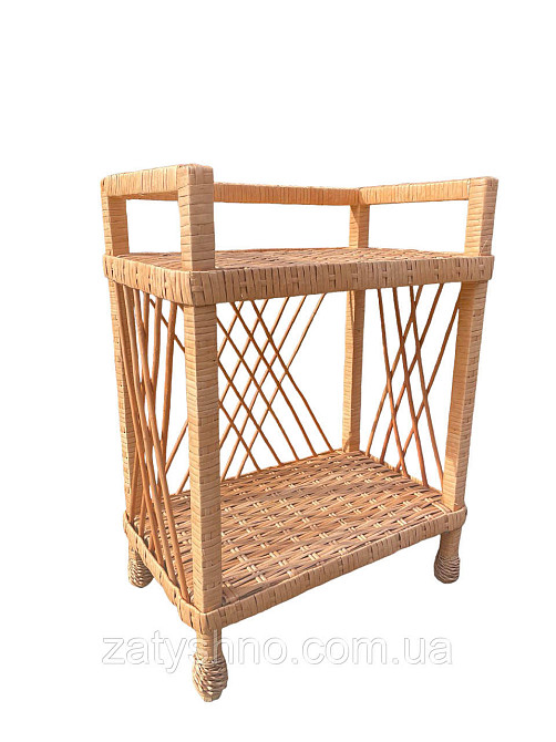 Етажерка плетеная на 2 полки из лозы Киев - изображение 4