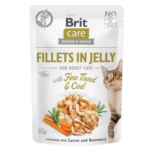 Вологий корм Brit Care Cat Pouch для кішок, у желе, тріска та форель, 85 г Київ - фото 1