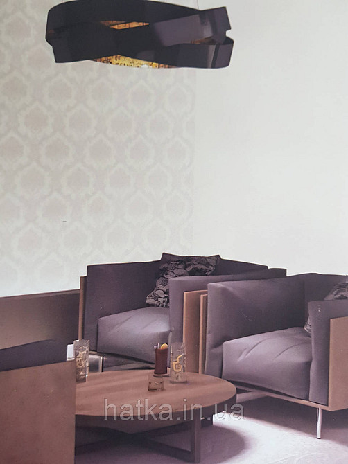 Шпалери вінілові на флізелін Rasch Ornament 1.06х10 вензелі завитки коричнево кремові на рожевому 973129 Київ - фото 2