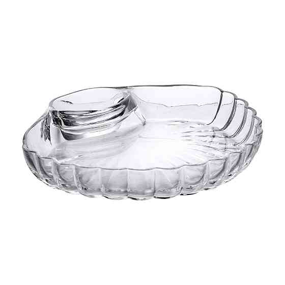 Блюдо сервірувальне для закусок із соусником 21х19х3 см скляне HP-YH-58 Коломия