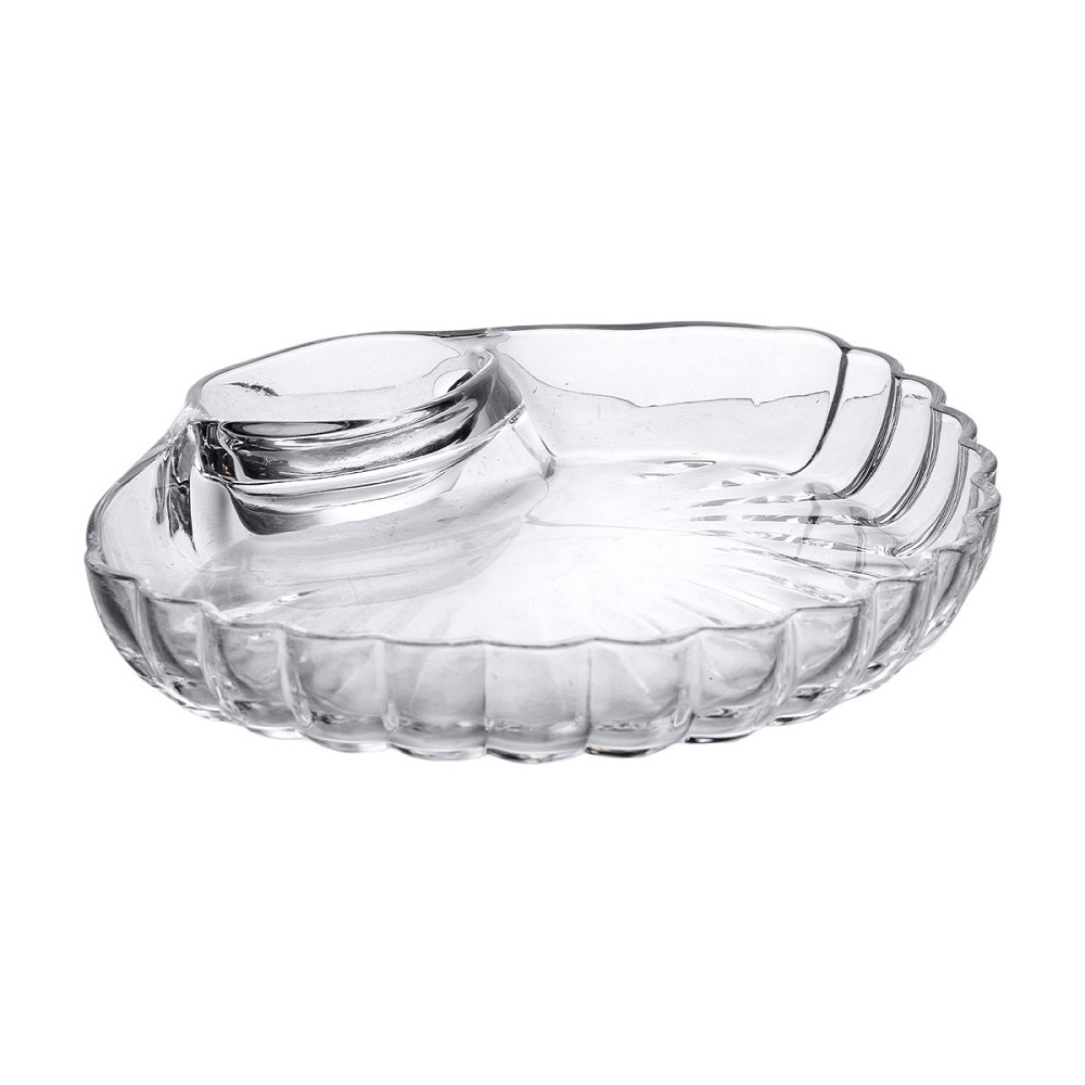Блюдо сервірувальне для закусок із соусником 21х19х3 см скляне HP-YH-58 Коломия - фото 2