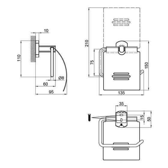 Тримач для туалетного паперу Qtap Liberty BLM 1151 чорний Київ