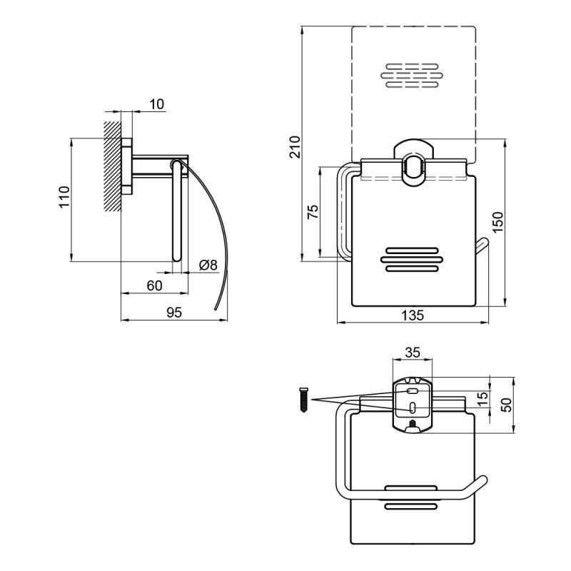 Тримач для туалетного паперу Qtap Liberty BLM 1151 чорний Київ - фото 2