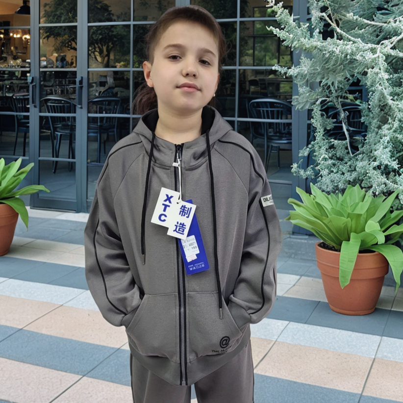 Спортивный костюм для мальчика подростка на молнии в сером цвете на 9,10,11,12 лет Николаев - изображение 4