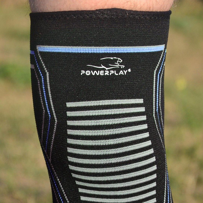 Наколінники спортивні PowerPlay PP-4099 Knee Support Чорно/Сині S/M (пара) Кам'янське - фото 6