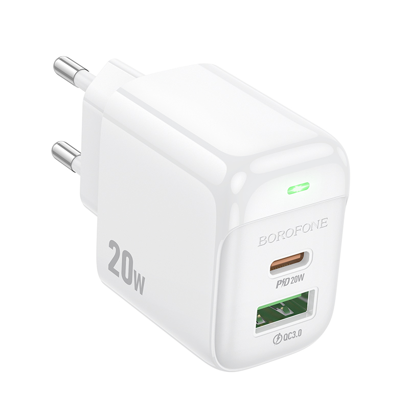 Мережевий зарядний пристрій BOROFONE BAS44A Potential PD20W+QC3.0 charger(EU) White Одеса - фото 4