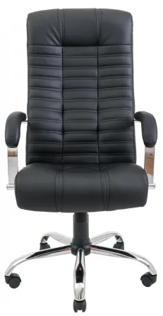 Офісне Крісло Керівника Richman Atlant Шкіра Lux Хром М1 Tilt Чорний Дніпро