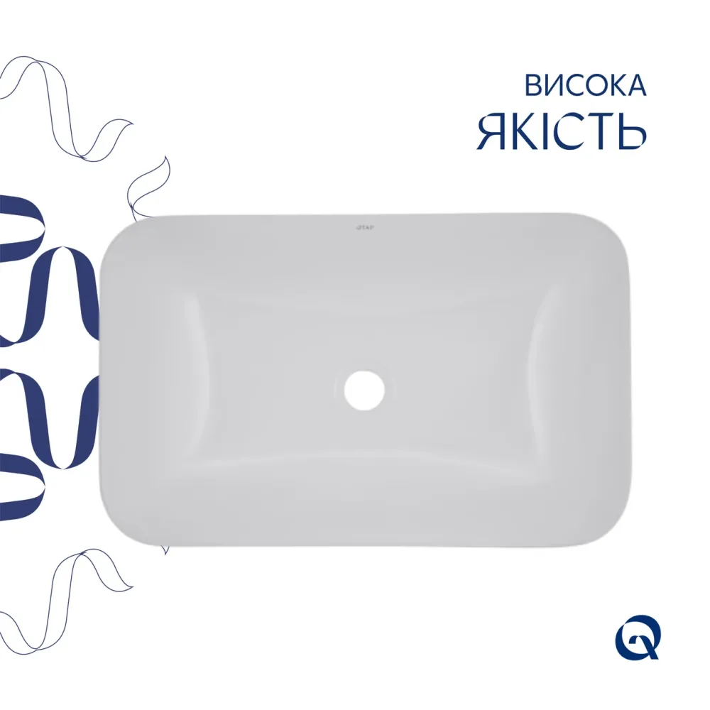 Комплект Qtap Scorpio: Раковина врезная прямоугольная 615х390х150 мм White + Донный клапан PU02 Киев - изображение 10