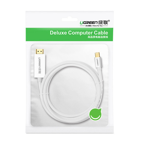 Кабель-Перехідник USB Type C to HDMI Cable Male to Male ABS Case 1.5m UGREEN MM121 Білий (30841) Київ - фото 4