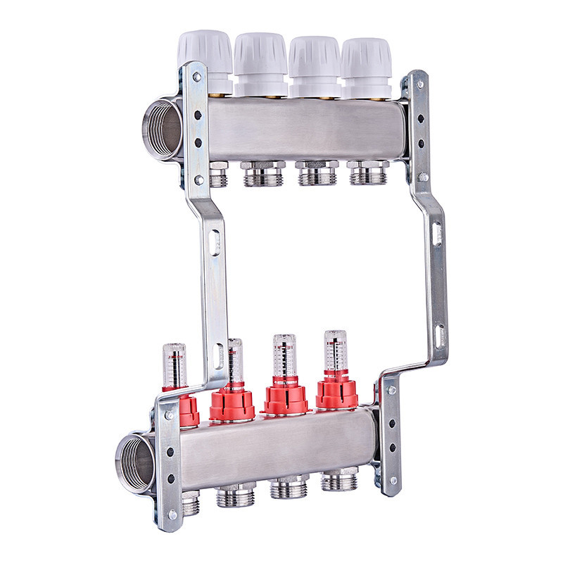 Колекторний блок з витратомірами Nolf NF.2100-04S 1"x4 (корпус нержавіюча сталь) (NF3018) Київ - фото 2