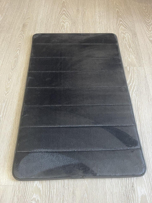 Современный коврик для ванной Aquarius с эффектом памяти Мягкий Антискользящий 50 х 80 см Графит в полоску Буча - изображение 8