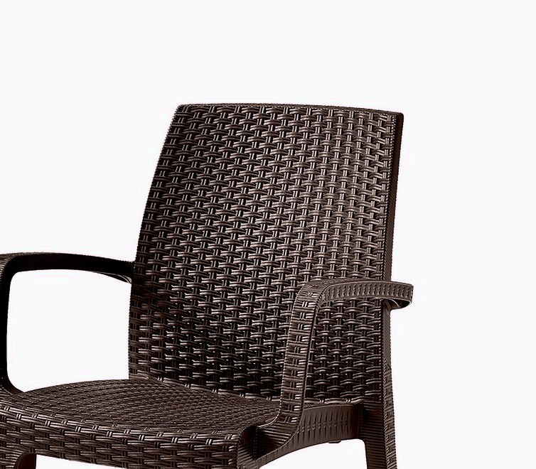 Стілець садовий пластиковий BICA Verona armchair, коричневий Київ - фото 2