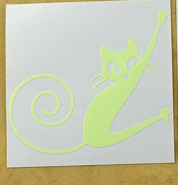 Фосфорная наклейка Кот 10 на 10 смм салатовый Киев - изображение 2
