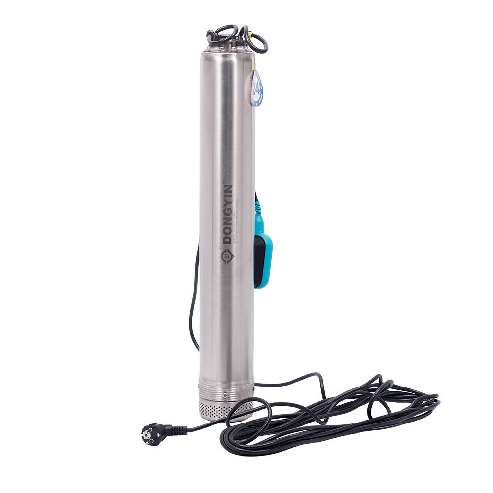 Насос с нижним забором воды 1.1кВт H 71(54)м Q 100(66)л/мин Ø100мм+поплавок DONGYIN 4SNM4/8 (777365) Ровно - изображение 1