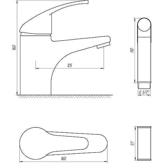 Змішувач для умивальника Globus Lux Solly GLSO-0222 Тернополь