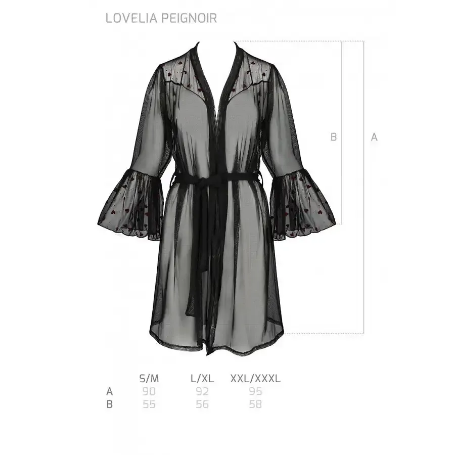 Повітряний пеньюар Passion LOVELIA PEIGNOIR L/XL, black Львів - фото 7