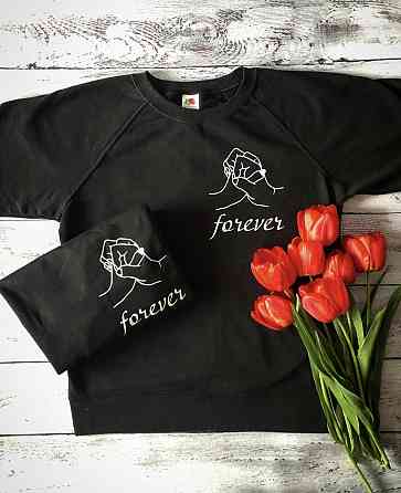 Парні толстовки для хлопця та дівчини з принтом - Руки та напис Forever Чернівці