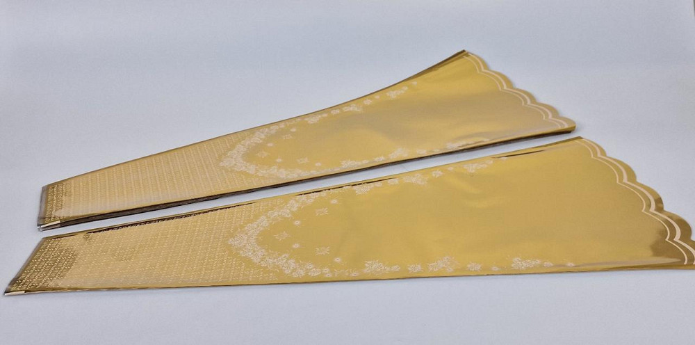 Конусне паковання під квіти h70/10низ/30верх метал золотий (100 шт) візерунок134 (1) (100 шт.) Харків - фото 1