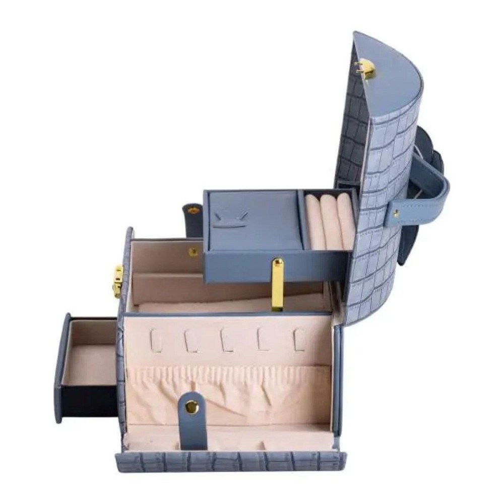 Шкатулка для прикрас з еко-шкіри, 3 яруси, з замком Київ - фото 9