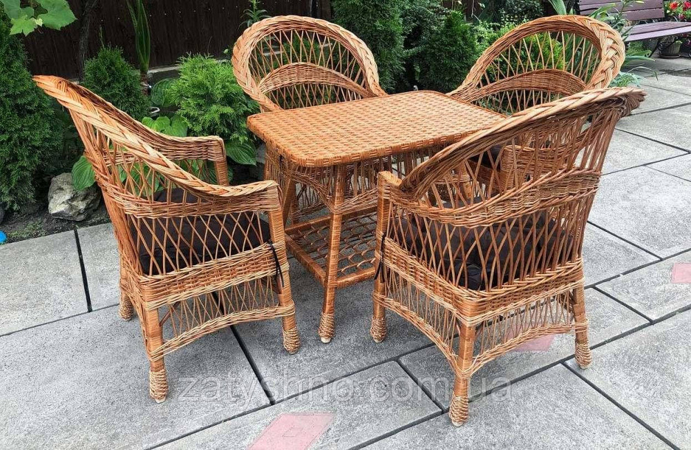 Комплект плетеной мебели 4  кресла и стол Киев - изображение 7