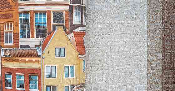 Шпалери вінілові на флізеліні AdaWall Roka 1.06х10 будинку для дитячої кімнати теракота коричневі жовті 23115-3 Київ