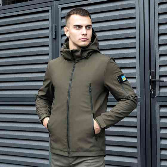 Куртка мужская демисезонная с капюшоном хаки Pobedov Motive Киев