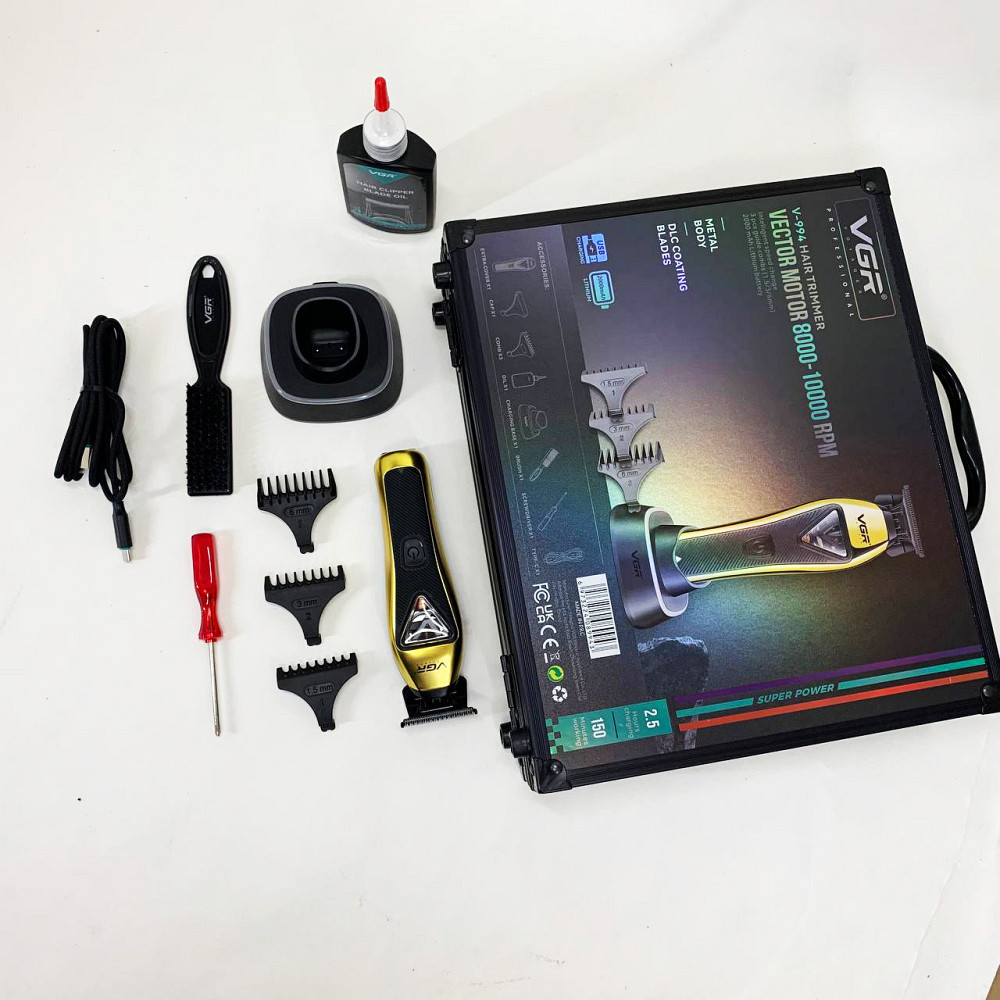 Чоловічий набір для стрижки волосся акумуляторний VGR Машинка для стрижки волосся професіоналів FN-20 Київ - фото 2