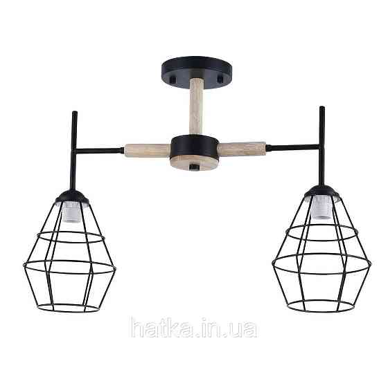 Люстра стельова на 2 плафони VALESO XL25017-2 для спальні та коридору Чорний XL25017-2 Київ