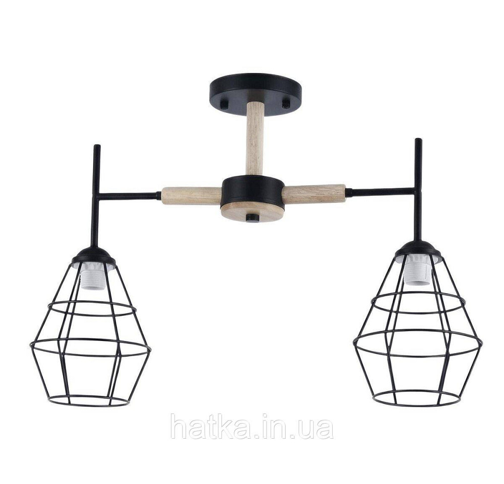 Люстра стельова на 2 плафони VALESO XL25017-2 для спальні та коридору Чорний XL25017-2 Київ - фото 1