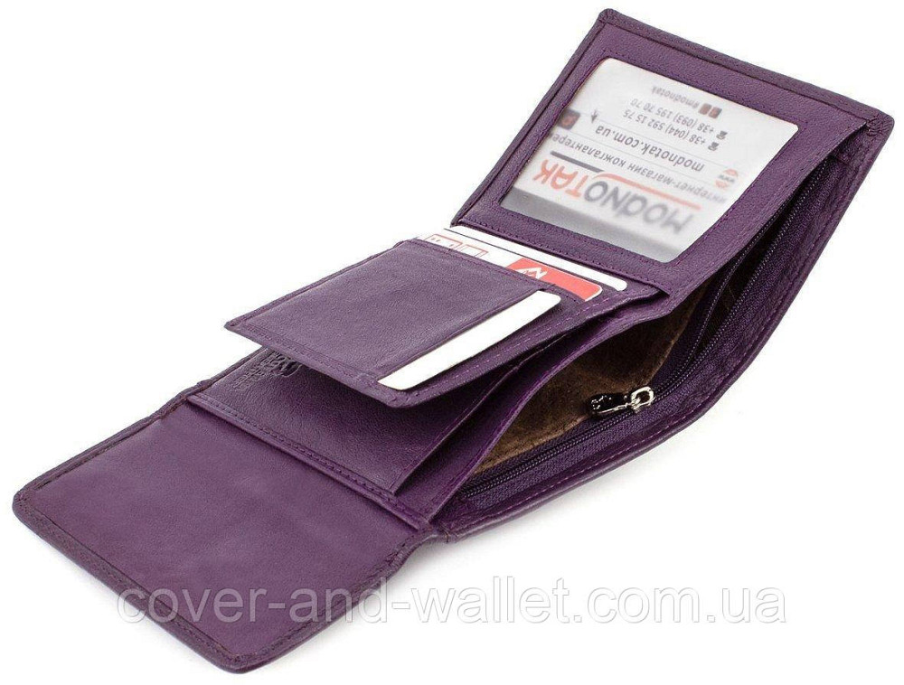 Маленький фіолетовий гаманець для жінок із натуральної шкіри Marco Coverna MC-2047 Київ - фото 3
