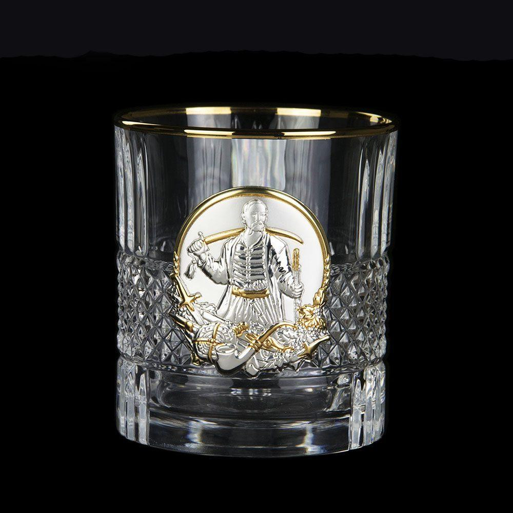 Набор для виски «Козаки» Boss Crystal, 6 бокалов, золото, серебро, хрусталь Винница - изображение 2