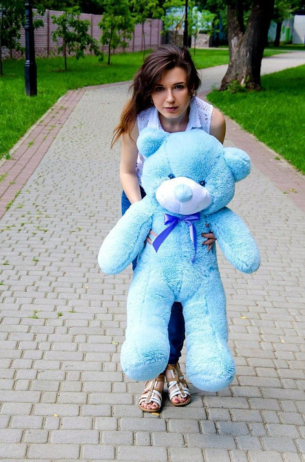Плюшевий ведмедик М'яка іграшка Рафаель 100 см Блакитний Тернопіль - фото 1