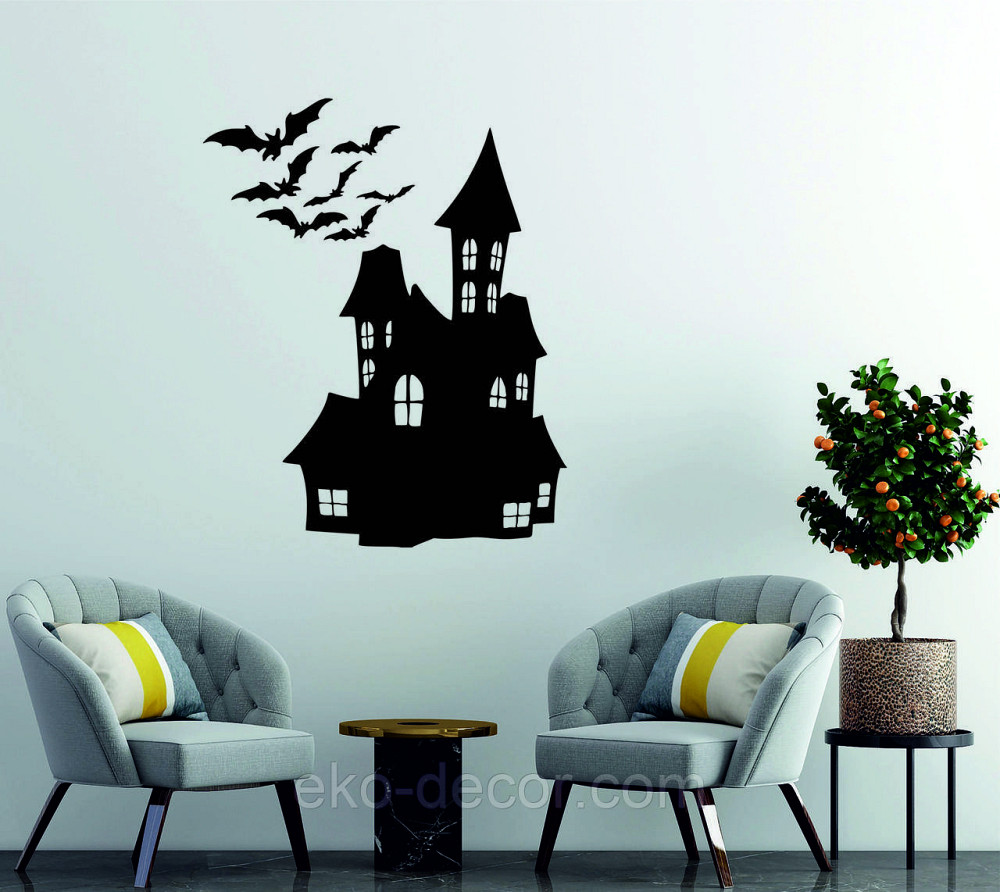 Декоративне настінне Панно «Замок», Декор на стіну 90*68 см, Чорний Київ - фото 2