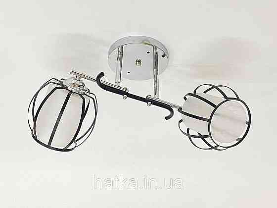 Стельова люстра на 2 плафони 91195/2 хром+чорний Київ