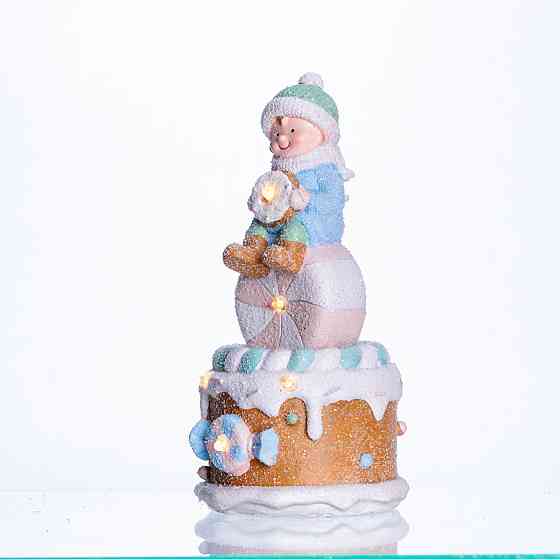 Новогодняя декоративная фигурка с подсветкой 10.5×10.5×20.5 см Новогодний декор Ребёнок на 