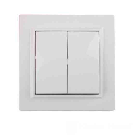 Выключатель двойной, Enzo белый Днепр