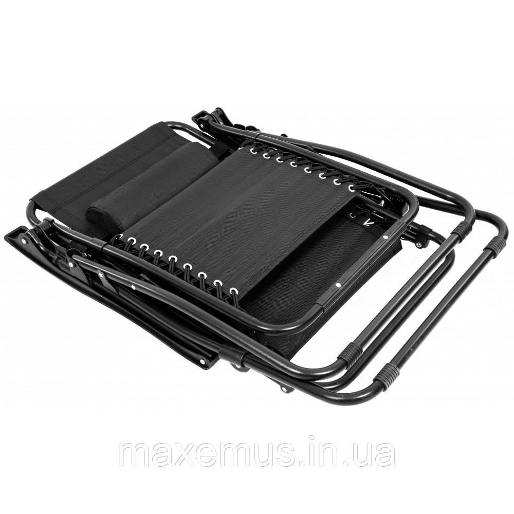 Раскладной шезлонг-лежак садовый Bonro СПА-167A Черный с подголовником и подставкой для напитков (до 120 кг) Мостиска - изображение 17