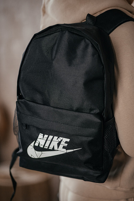 Рюкзак спортивный мужской городской черный Найк Белый значок, молодежный вместительный рюкзакMasterSem Киев - изображение 7