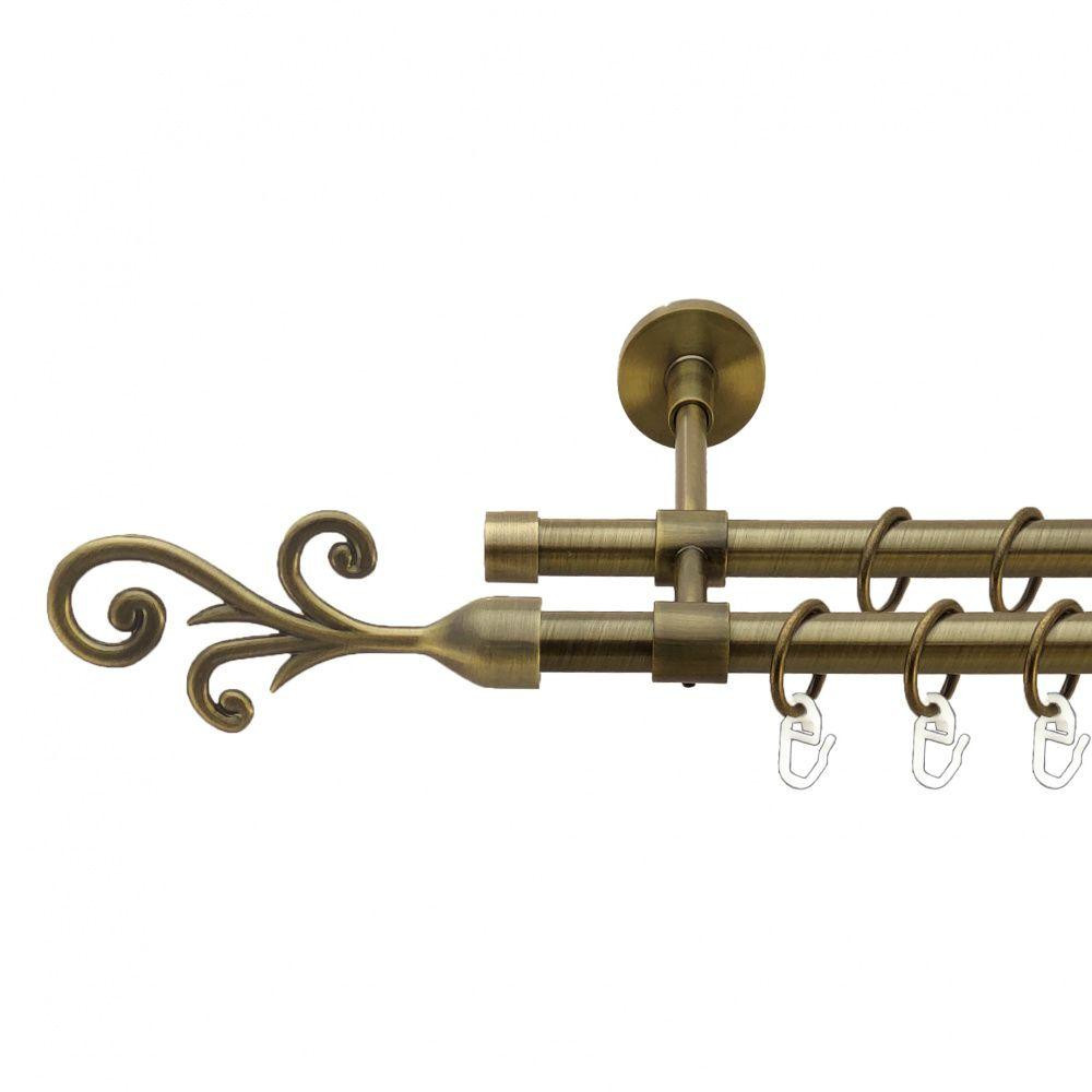 Карниз Orvit Фала металевий дворядний закритий гладка труба кільце металеве Антик 16\16 мм 160 см (7329487) Львів - фото 1