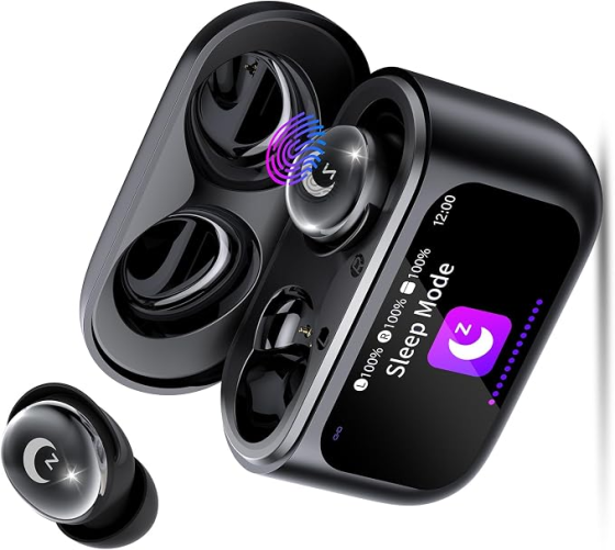 Бездротові навушники L8 Pro Bluetooth 5.4 із сенсорним Smart-дисплеєм, ANC шумозаглушенням, мікрофоном, для сну, Black Київ