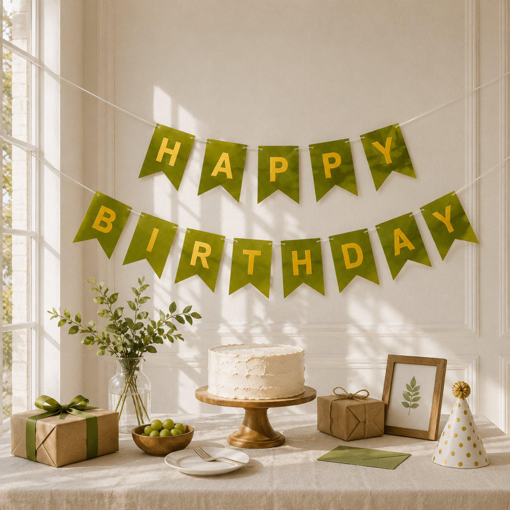 Гирлянда салатовая флажки happy birthday 2,8 м, гирлянда флажки на день рождения, растяжка Киев - изображение 5