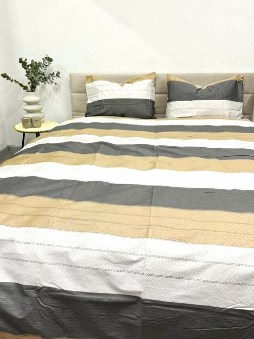 Ecotton Комплект постільної білизни Ecotton Євро 210х220 см в полоску сірий (20004АВ) Коломия - фото 6